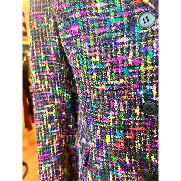 Jones New York Multicolor Tweed Textured artsy Blazer Jacket Size 12 old money - Picture 4 of 7